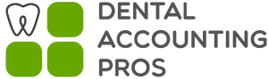 The image displays a logo with text for  Dental Accounting Pros,  which suggests a professional service related to dental practices, possibly offering accounting services specifically tailored to dental businesses.