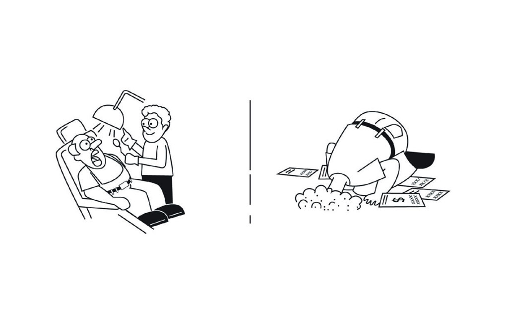 The image features two panels in the first panel, a person is seen sitting down with their head turned towards a screen in the second panel, the same person is shown lying on the ground with their head resting on a chair, seemingly unconscious or asleep.