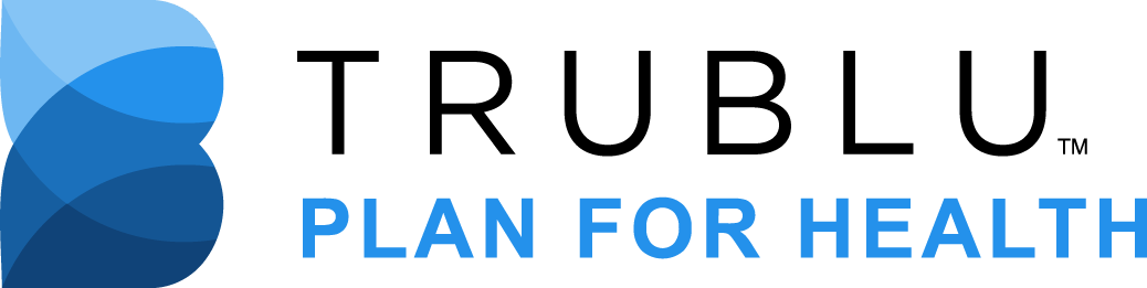 The image shows a graphic design with a blue circular logo on top and text below that reads  PLAN FOR HEALTH  in capital letters, set against a gradient background transitioning from light to dark gray.