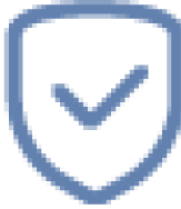 The image displays a pixelated blue shield icon with a checkmark inside it, commonly associated with security or verification features.