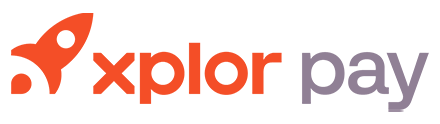 The image displays a logo with the text explor pay in lowercase letters, featuring a red and white color scheme against a grey background.